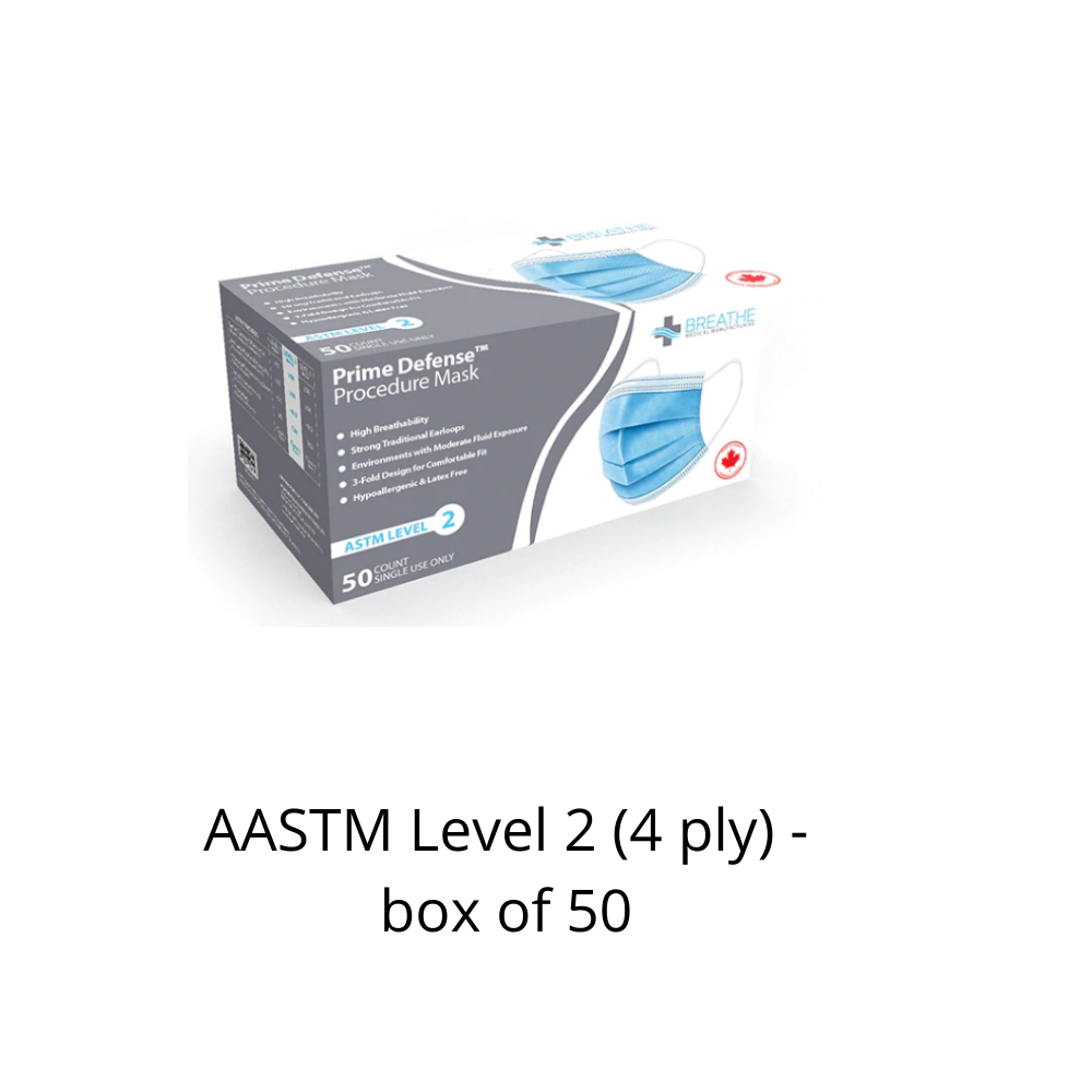 Buy Surgical Masks, ASTM Level 2 (4 ply) - box of 50